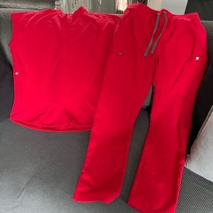 Figs Technical Collection Scrubs Red